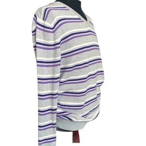 Striped V- Neck Sweater